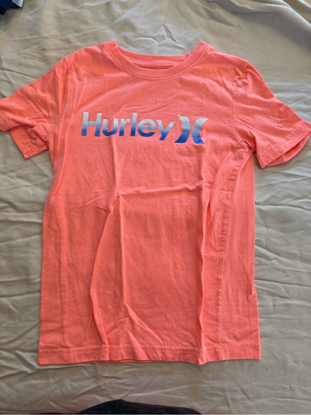 Hurley Coral Short-Sleeve Tee with Blue Logo